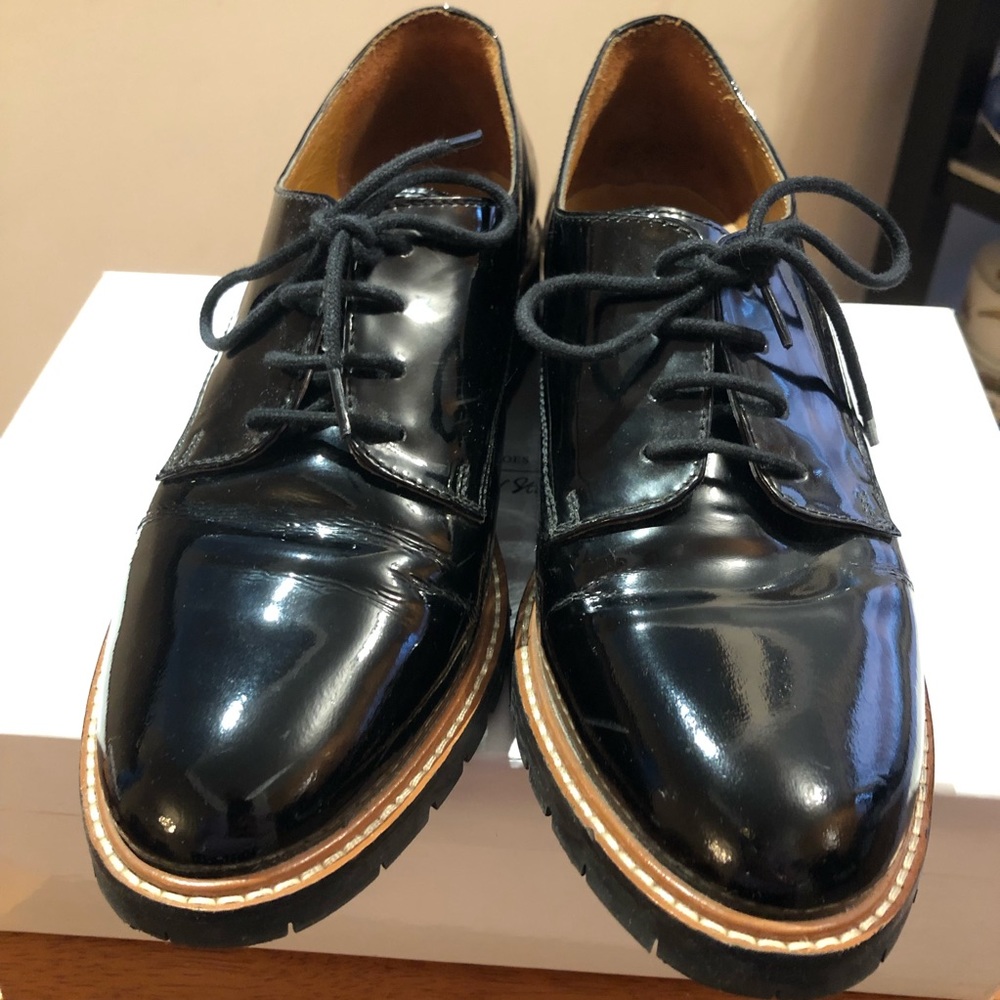 Office London Patent Leather Lace-Up Loafers
